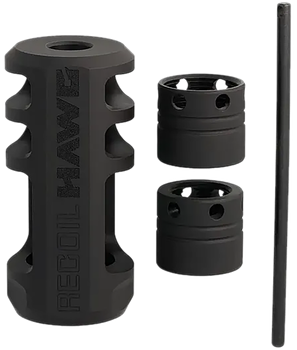 Browning 001293097 Xeno Recoil Hawg Black Matte Stainless Steel 5/8"x24 Threads 2.20" OAL                                                                                                               