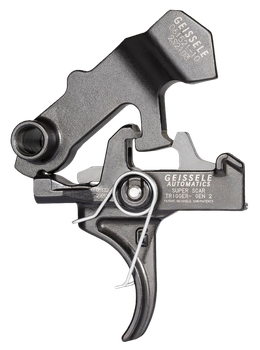 Geissele Automatics 05157 Super Scar  Black Oxide Curved Trigger Two-Stage 3.20-4.60 lbs Draw Weight for FN SCAR                                                                                        