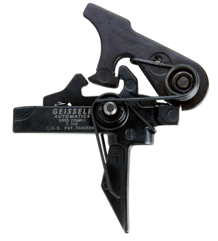 Geissele Automatics 05166 SD 3 Gun Flat Trigger with 4.50-5.50 lbs Draw Weight & Black Oxide Finish for AR-15/AR-10                                                                                     