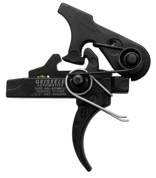 Geissele Automatics 05160 SSA-E  Two-Stage Curved Trigger with 2.90-3.80 lbs Draw Weight & Black Oxide Finish for AR-Platform                                                                           