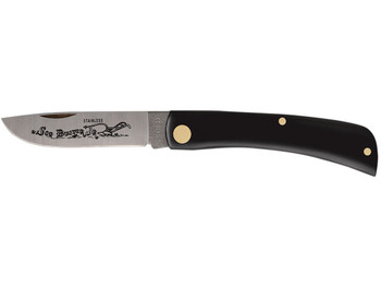 Case 00095 Sod Buster Jr. 2.80" Folding Skinner Plain Etched As-Ground Stainless Steel Blade Black Synthetic Handle