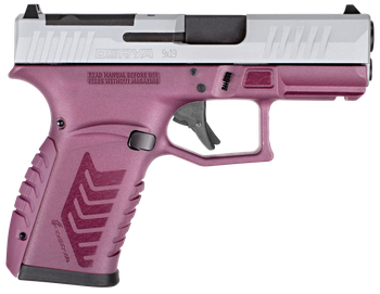 Derya Firearms DY9Z.BCS.TR DY9Z  Sports South Exclusive Micro-Compact 9mm Luger 15+1 3.50" Black Barrel, Silver Optic Ready/Serrated Slide, Black Cherry Polymer Frame w/Accessory Rail, Interchangeable