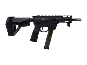Freedom Ordance FX9P4E-BLK FX9P Elite 9mm Luger 4" Black Nitride Threaded Barrel, Black Anodized Aluminum Receiver w/Picatinny Rail, M-LOK Handguard, Black Polymer SB Tactical SBA5 Brace, Black Polyme