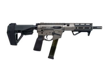 Freedom Ordance FX9P8E-FDE FX9P Elite 9mm Luger 8" Black Nitride Threaded Barrel, Flat Dark Earth Anodized Aluminum Receiver w/Picatinny Rail, M-LOK Handguard, Black Polymer SB Tactical SBA5 Brace, Bl