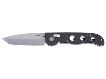 CRKT M16-02X M16 02X Folder 3.11" Folding Tanto Plain Stonewashed D2 Steel Blade, Black Grivory Handle