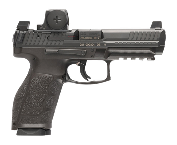 HK 81001352 VP9A1 F w/Optic 9mm Luger 10+1 4.53" Black Barrel & Steel Serrated w/Optic Slide, Black Polymer Frame w/Picatinny Rail, Textured Grip, Vortex CCW                                           