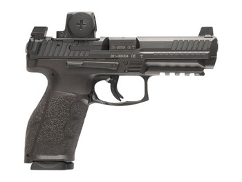 HK 81001352 VP9A1 F w/Optic 9mm Luger 10+1 4.53" Black Barrel & Steel Serrated w/Optic Slide, Black Polymer Frame w/Picatinny Rail, Textured Grip, Vortex CCW