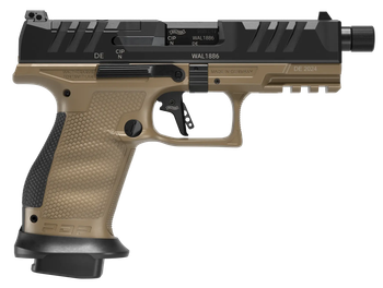 Walther Arms 2880008 PDP Pro SD Compact 9mm Luger 10+1 4.60" Black Threaded Barrel, Black Optic Ready/Serrated Slide, Flat Dark Earth Polymer Frame w/Picatinny Rail, Textured Polymer Grip             