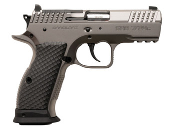 Sarsilmaz SAR7/24C 7/24 Compact 9mm Luger 17+1 Matte Stainless Steel Frame w/Beavertail & Picatinny Rail, Black Polymer Grip
