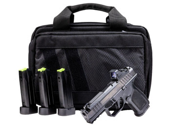 Rost Martin RM1CBLKOSP(COMP)SPL RM1C Comp Bundle 9mm Luger 17+1 4" Compensated Barrel, Black Nitron Steel Integrated Compensator/Serrated w/Optic Slide, Black Polymer Frame w/Picatinny Rail, Textured