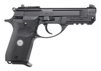 Girsan 390852 MC 14T *CA Compliant 380 ACP 10+1 4.50" Black Tip-Up Barrel, Black Steel Serrated Slide, Black Polymer Frame w/Accessory Rail, Textured Grip, RMSc Footprint                              