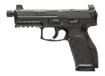 HK 81001225 VP9A1 X Tactical Full Size 9mm Luger 10+1 4.70" Black Threaded Barrel, Black Steel Serrated w/Optic Slide, Black Polymer Frame w/Picatinny Rail, Textured Grip                              