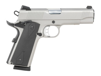 Tisas Arms 10100123 1911 Carry 45 ACP 8+1 4.25" Stainless Steel Serrated Slide & Frame w/Beavertail, Black Rubber Grip