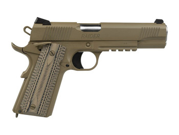 Tisas Arms 10100505 1911 Duty 45 ACP 8+1 5" Flat Dark Earth Cerakote Stainless Steel Serrated Slide & Frame w/Picatinny Rail, G10 Grip