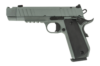 Tisas Arms 10100134 1911 Night Stalker Carry 10mm Auto 8+1 4.25" Black Bull Barrel, Gray Cerakote Carbon Steel Serrated Slide, Gray Cerakote Carbon Steel Frame w/Beavertail & Picatinny Rail, Black Rub