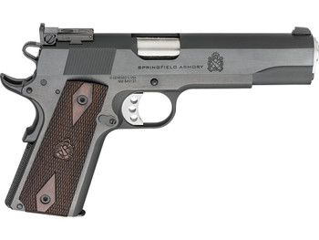 Springfield Armory PX9419ADJ 1911 Garrison Full Size 9mm Luger 9+1 5" Stainless Match Grade Barrel, Blued Carbon Steel Serrated Slide, Blued Carbon Steel Frame w/Beavertail, Thinline Wood Grip