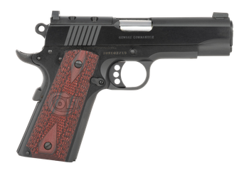 Colt Mfg O4943XEOR Commander Combat 38 Super 9+1 4.25" Stainless National Match Barrel, Blued Steel Optic Ready/Serrated Slide, Blued Aluminum Frame w/Beavertail, Black Cherry G10 Grips, Ambidextrous 