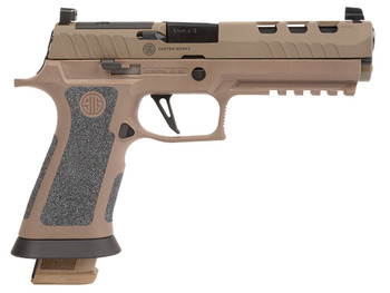 Sig Sauer 320X59DH3 P320 XFive DH3 9mm Luger 21+1 5" Black Bull Barrel, Coyote Cerakote DH3 Custom Works Optic Ready Slide, Coyote Cerakote DH3 SS Frame w/Picatinny Rail & Beavertail, Coyote TXG Grips