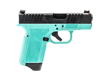 Gforce Arms GF932512RB Rapture  Sub-Compact Frame 9mm Luger 12+1 3.25" Black Barrel, Black Cerakote Steel Optic Cut/Serrated Slide, Robin Egg Blue Cerakote Polymer Frame, Shield RMSc/RMR Footprint    