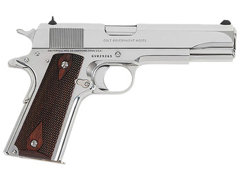 Colt Mfg O1911CBS 1911 Government 45 ACP 8+1 5" Stainless Steel Barrel, Bright Stainless Serrated Slide, Bright Stainless Steel Frame w/Beavertail