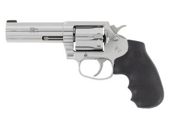 Colt Mfg COBRASB4BB Cobra 38 Special +P 6 Shot 4" Stainless Steel Barrel, Cylinder & Frame, Black Hogue Overmolded Grip, Exposed Hammer