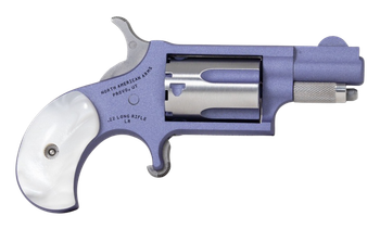 North American Arms 22LRORCHID Mini-Revolver  22 LR 5 Shot 1.13" Orchid Cerakote Stainless Steel Barrel & Frame, Orchid/Stainless Cylinder, White Pearlite Grip, Stainless Exposed Hammer               