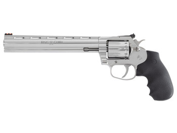 Colt Mfg KCOBRA22SP8RFO King Cobra Target 22 LR 10rd Shot 8" Stainless Vent Rib Barrel, Stainless Steel Cylinder & Frame, Black Hogue Overmolded Grip, Exposed Hammer