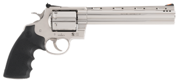 Colt Mfg KODIAKSP8RTS Kodiak  44 Mag 6 Shot 8" Stainless Ported Vent Rib Barrel, Stainless Unfluted Cylinder & Stainless Steel Frame, Black Rubber Grip, Exposed Hammer                                 