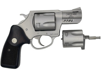 Charter Arms 73920 Double Dog Large 9mm Luger/357 Mag/38 Special 5 Shot 2.20" Overall Stainless Steel Ported Barrel, Cylinder & Frame, Walnut Grip, Exposed Hammer