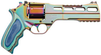 Chiappa Firearms 340301 Rhino 60DS Nebula 357 Mag Caliber with 6" Picatinny Rail/Vent Rib, 6rd Capacity Cylinder, Overall Rainbow PVD Metal Finish & Blue Laminate Grip                                 