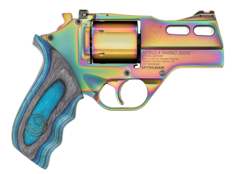 Chiappa Firearms 340354 Rhino 30DS 357 Mag 6 Shot 3" Nebula PVD Steel Barrel & Cylinder, Nebula PVD Alloy Frame, Blue Laminate Grip                                                                     