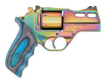 Chiappa Firearms 340354 Rhino 30DS 357 Mag 6 Shot 3" Nebula PVD Steel Barrel & Cylinder, Nebula PVD Alloy Frame, Blue Laminate Grip