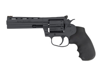 Colt Mfg KCOBRA22-BP4RFO King Cobra Target 22 LR 10rd Shot 4.25" Blued Vent Rib Barrel, Blued Carbon Steel Cylinder & Frame, Black Hogue Overmolded Grip, Exposed Hammer