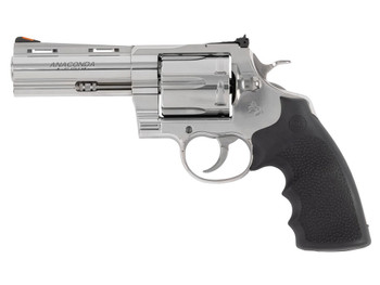 Colt Mfg ANACONDASP4RTS45C Anaconda 45 Colt (Long Colt) 6rd Shot 4.25" Stainless Vent Rib Barrel, Cylinder & Frame, Black Grip