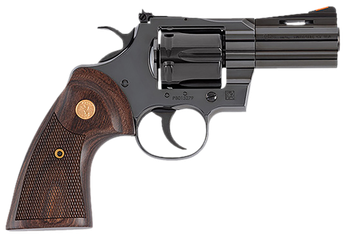 Colt Mfg PYTHONBP3WTS Python  357 Mag/38 Special 6 Shot 3" Blued Carbon Steel Vent Rib Barrel, Cylinder & Frame, Wood Grip, Exposed Hammer                                                              