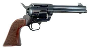 Taylors & Company 200107 1873 Pietta 9mm Luger 6 Shot 4.75" Blued Round Barrel, Blued Cylinder & Steel Frame, Walnut Checkered Army Style Grip, Manual Safety, Exposed Hammer                           