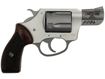 Charter Arms 53802 Coyote Small 380 ACP 5 Shot 2" Ported Stainless Steel Barrel, Stainless Steel Cylinder, Anodized Aluminum Frame, Rosewood Checkered Grip, Exposed Hammer