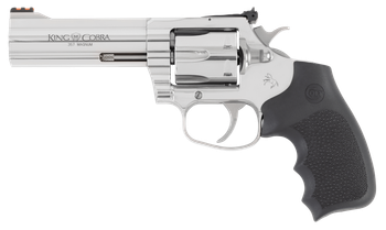 Colt Mfg KCOBRASB4RTS King Cobra Target 357 Mag 6rd Shot 4.25" Stainless Steel Barrel, Cylinder & Frame, Black Hogue Overmolded Grip, Exposed Hammer                                                    