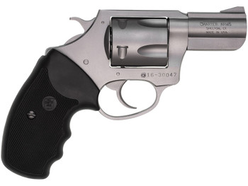 Charter Arms 74020 Pitbull Large 40 S&W 5 Shot 2.30" Matte Stainless Steel Barrel, Cylinder & Frame w/Black Finger Grooved Rubber Grip