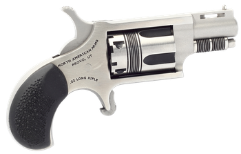 North American Arms 22LRTW Wasp  22 LR 5rd rd 1.13" Stainless Vent Rib Steel Barrel, Matte Stainless Steel Frame, Stainless Cylinder, Exclusive Black Pebbled Rubber Grips                              