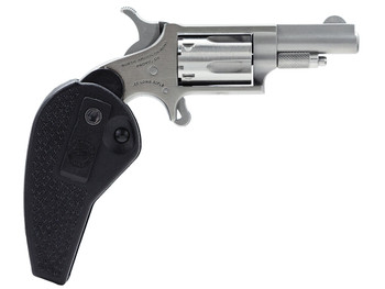 North American Arms 22LLRHG Mini-Revolver 22 LR 5 Shot 1.63" Barrel, Overall Stainless Steel Finish, Black Synthetic Holster Grip