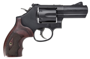 Smith & Wesson 12039 PC Model 19 Carry Comp K-Frame 357 Mag 38 S&W Spl +P 6 Shot 3" Black PowerPort Vented Barrel Black Cylinder Black Carbon Steel Frame Finger Grooved Wood Grip Exposed Hammer       