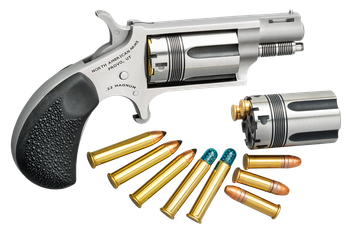 North American Arms 22MSCTW Wasp  22 LR 22 WMR 5 Shot 1.13" Stainless Steel Vent Rib Barrel, Stainless Frame & Cylinder, Black Pebbled Rubber Grip, Exposed Hammer                                      