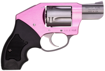 Charter Arms 53851 Undercover Lite Chic Lady Small 38 Special 5 Shot 2" High Polished Stainless Steel Barrel & Cylinder, Pink Aluminum Frame w/Black Finger Grooved Rubber Grip, Concealed Hammer       