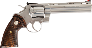 Colt Mfg PYTHONSP6WTS Python  38 Special/357 Mag 6 Shot 6" Stainless Vent Recessed Target/Vent Rib Barrel, Cylinder & Frame, Walnut w/Colt Medallion Grip                                               