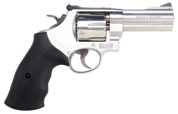 Smith & Wesson 12463 Model 610  N-Frame 10mm Auto/40 S&W 6 Shot 4" Stainless Steel Barrel, Cylinder &  Frame, Black Finger Grooved Grip, Internal Lock Safety, Exposed Hammer                           