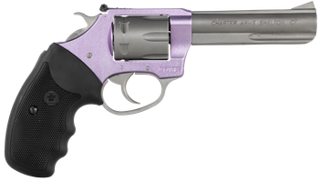 Charter Arms 52242 Pathfinder Lite 22 LR 8rd 4.20" Matte Stainless Stainless Steel Barrel, Lavender Aluminum Frame, Matte Stainless Cylinder, Black Finger Grooved Rubber Grip, Exposed Hammer          