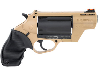 Taurus 2-441021FDE Judge Public Defender 45 Colt (LC)/410 Gauge 5rd 2.50" Flat Dark Earth Barrel & Frame Matte Black Cylinder Black Ribber Grip