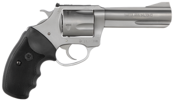 Charter Arms 79942 Pitbull  Large 9mm Luger 5 Shot 4.20" Matte Stainless Steel Barrel, Cylinder & Frame w/Black Finger Grooved Rubber Grip                                                              