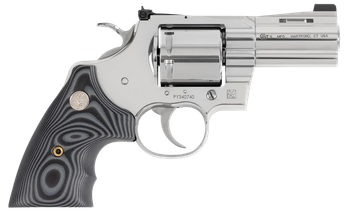 Colt Mfg PYTHONSP3NS Python Combat Elite 357 Mag/38 Special 6 Shot 3" Stainless Steel Recessed Target Crown Vent Rib Barrel, Cylinder & Frame, Black G10 Grip w/Colt Medallion, Exposed Hammer          